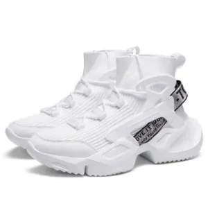 Dodtools Men'S Fashion Platform White High Top Sneakers