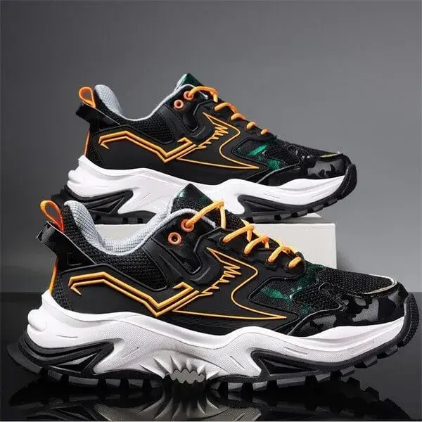 Dodtools Men Spring Autumn Fashion Casual Colorblock Mesh Cloth Breathable Rubber Platform Shoes Sneakers