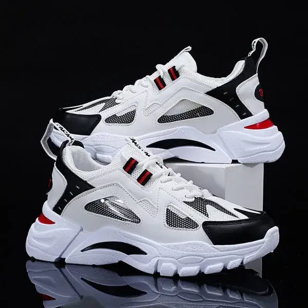 Dodtools Men Spring Autumn Fashion Casual Colorblock Mesh Cloth Breathable Lightweight Rubber Platform Shoes Sneakers