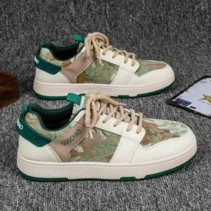 Dodtools Men'S Casual Retro Secret Forest Oil Painting Pattern Sneakers