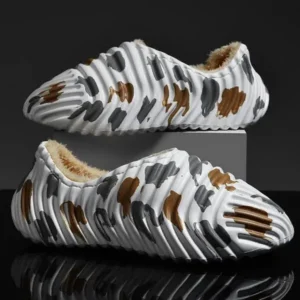 Dodtools Men'S Fashion Camouflage Coconut Shape Fleece Warm Plush Shoes